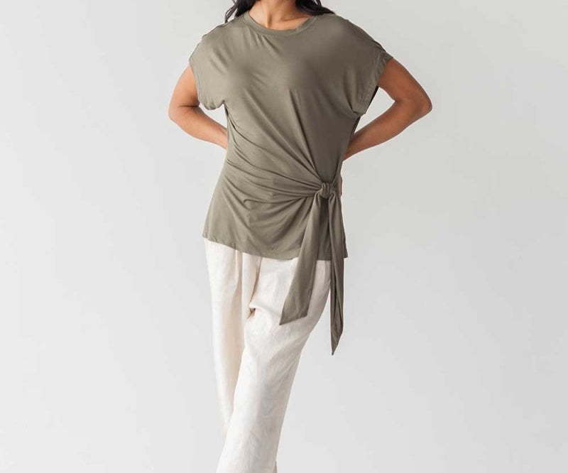 Cloud Top with Side Tie - Esse-Olive-XXS-
