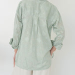 Cocoon Shirt in Floral Appliqué in Mint - Esse - XS - 