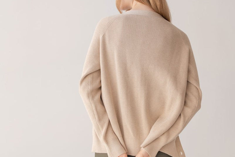 Cotton Cashmere Cardigan - Esse - Warm Sand - One Size - 