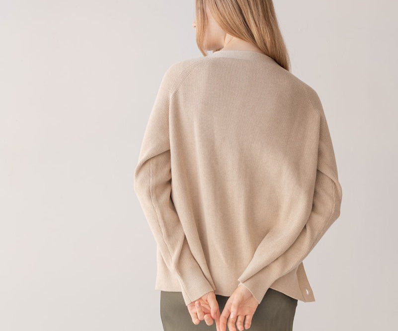 Cotton Cashmere Cardigan - Esse - Warm Sand - One Size - 