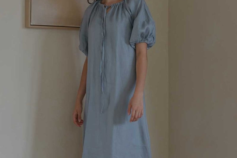 Country Dress in Dusty Blue - Esse-XXS (MTO)-Option 1-