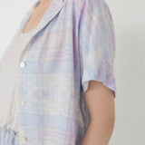 Cropped Shirt - Watercolour Plaid - Esse - Forar - XS - 