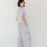 Cropped Shirt - Watercolour Plaid - Esse - Sommer - XS - 