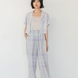 Cropped Shirt - Watercolour Plaid - Esse - Sommer - XS - 