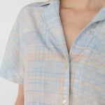 Cropped Shirt - Watercolour Plaid - Esse - Sommer - XS - 