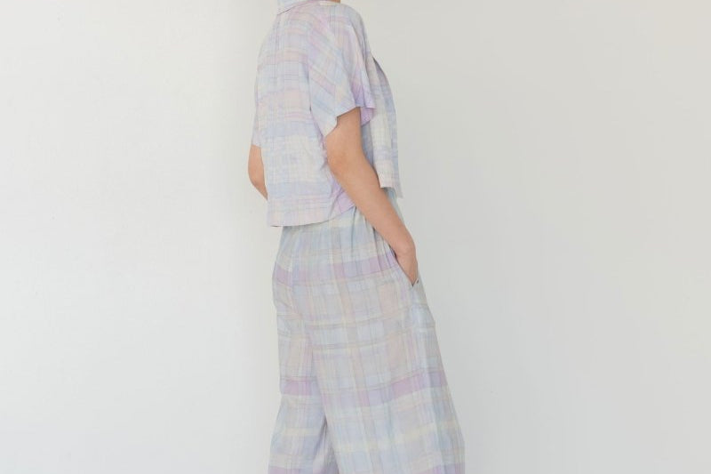 Elongate Elastic Pants - Watercolour Plaid - Esse - Sommer - XXS - Petite (2 inches shorter)