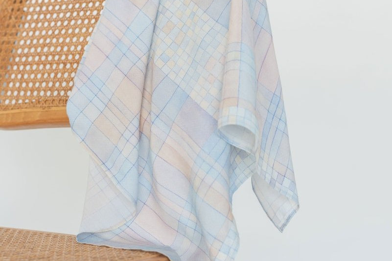 Large Scarf - Watercolour Plaid - Esse - Sommer - 