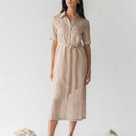 Lumen Shirt Dress in Warm Sand - Esse-XXS (MTO)-None / Options 1 - 2-