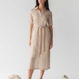 Lumen Shirt Dress in Warm Sand - Esse-XXS (MTO)-None / Options 1 - 2-