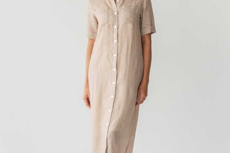 Lumen Shirt Dress in Warm Sand - Esse-XXS (MTO)-None / Options 1 - 2-