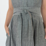 Organic Cotton Maxi Dress in Dark Denim - Esse - XS - 