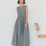 Organic Cotton Maxi Dress in Dark Denim - Esse - XS - 