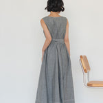 Organic Cotton Maxi Dress in Dark Denim - Esse - XS - 