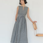 Organic Cotton Maxi Dress in Dark Denim - Esse - XS - 