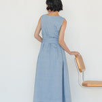 Organic Cotton Maxi Dress in Denim - Esse - XS - 