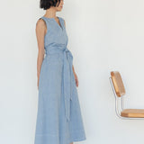 Organic Cotton Maxi Dress in Denim - Esse - XS - 