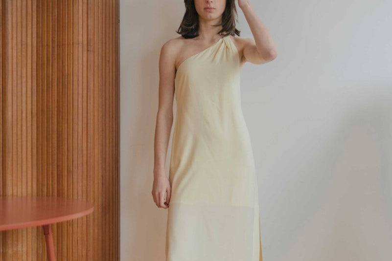 Twist and Turn Toga Dress - Esse - Lemon Drop - XXS - 