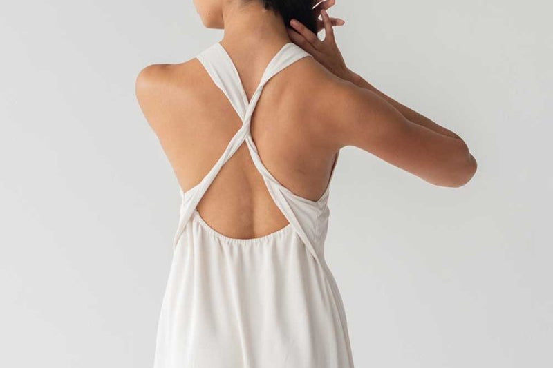 Twist Back Slip Dress - Esse - Chalk - XXS - 