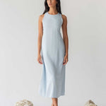 Twist Back Slip Dress - Esse - Sky Blue - XXS - 