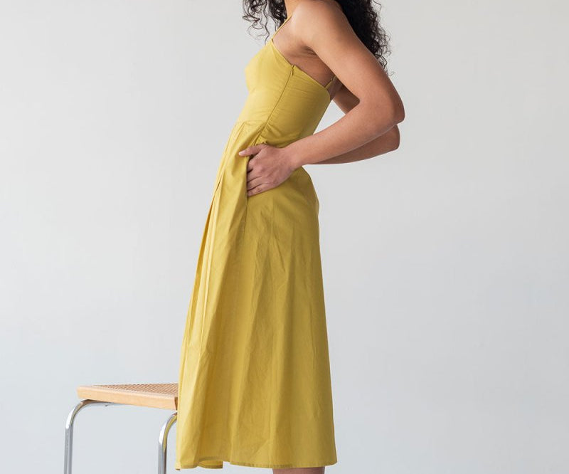 Picnic Fit and Flare Dress in Chartreuse - Esse-XXS--